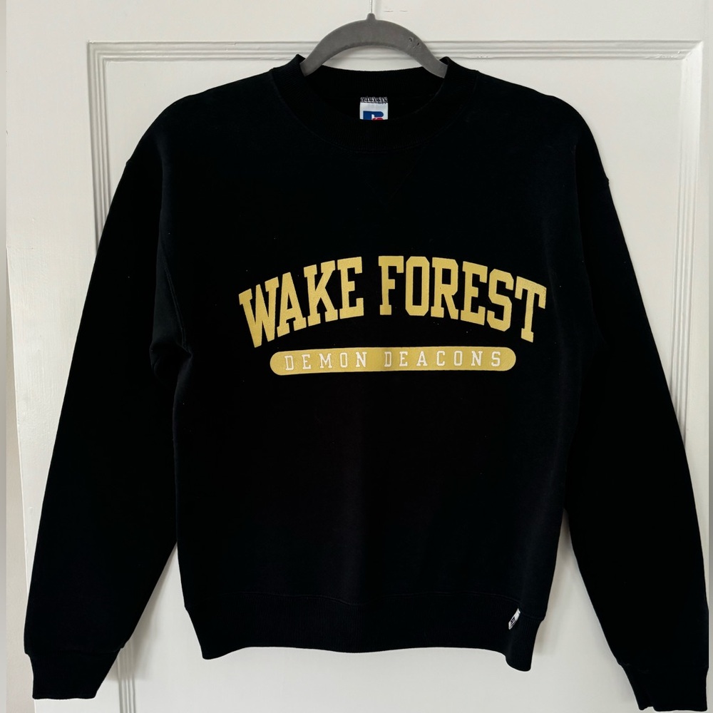 Vintage Russell Athletics wake Forest University, black sweatshirt / YL or WM XS
